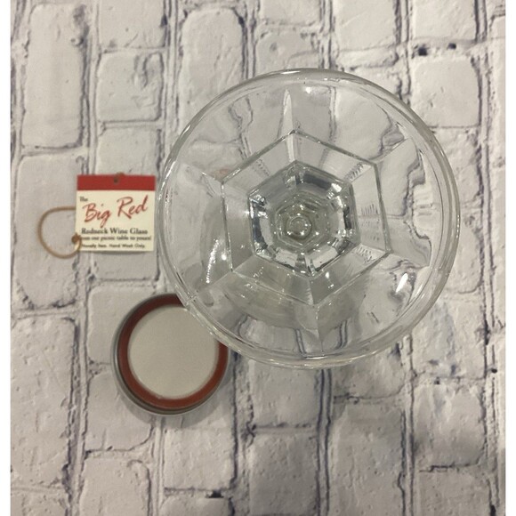 The Big Red “ Redneck Wine Glass” Ball Mason Jar With Glass Stem Base. NWT - Picture 5 of 5